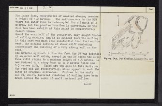 Lismore, Dun Chruban, NM73NE 2, Ordnance Survey index card, page number 2, Verso