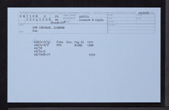 Lismore, Dun Chruban, NM73NE 2, Ordnance Survey index card, Recto