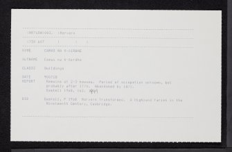 Camas Na H-Airbhe, NM76SW 3, Ordnance Survey index card, Recto