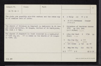 Knoydart, Inverie, St Comgan's Church, NM79NE 2, Ordnance Survey index card, page number 2, Verso