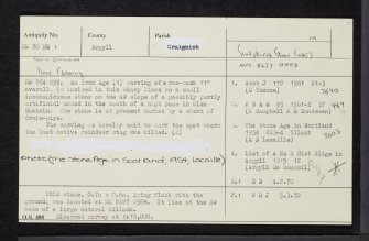 Glen Domhain, NM80NE 1, Ordnance Survey index card, Recto