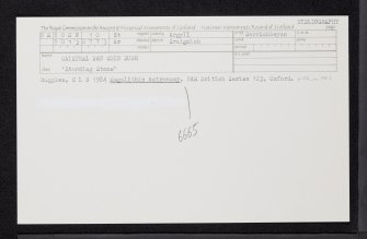Caisteal Nan Coin Dubh, NM80NW 10, Ordnance Survey index card, Recto