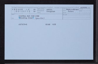 Caisteal Nan Coin Dubh, NM80NW 10, Ordnance Survey index card, Recto
