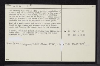 Ederline, Loch Awe, NM80SE 18, Ordnance Survey index card, page number 2, Verso