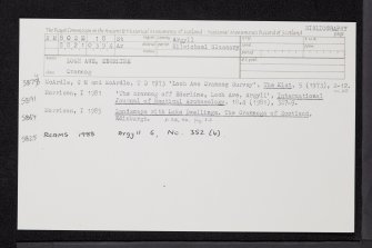 Ederline, Loch Awe, NM80SE 18, Ordnance Survey index card, Recto
