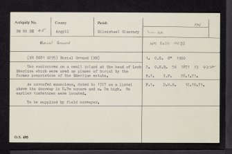 Loch Ederline, NM80SE 45, Ordnance Survey index card, Recto
