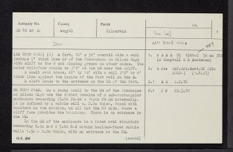 Eilean Righ, NM80SW 6, Ordnance Survey index card, page number 1, Recto