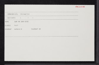 Dun Na Ban-Oige, NM80SW 15, Ordnance Survey index card, Recto