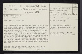 Carnassarie, NM80SW 21, Ordnance Survey index card, page number 1, Recto