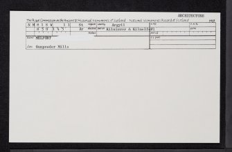 Melfort, Gunpowder Works, NM81SW 11, Ordnance Survey index card, Recto
