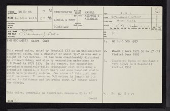 Kilmore, Serpent Mound, NM82NE 7, Ordnance Survey index card, page number 1, Recto
