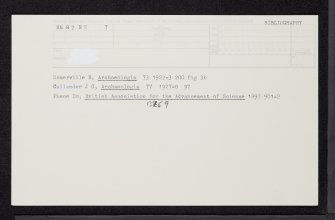 Kilmore, Serpent Mound, NM82NE 7, Ordnance Survey index card, Recto