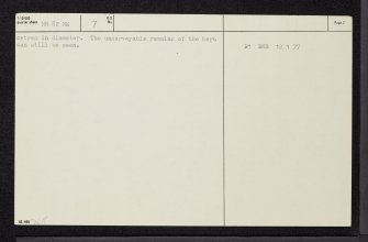 Kilmore, Serpent Mound, NM82NE 7, Ordnance Survey index card, page number 2, Verso