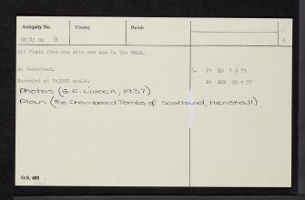 Kilmore, Dalineun, NM82NE 8, Ordnance Survey index card, page number 3, Recto