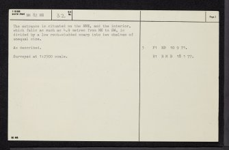 Colagin, NM82NE 32, Ordnance Survey index card, page number 2, Verso