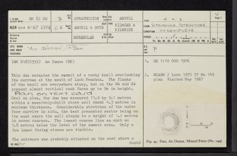 Minard Point, An Dunan, NM82SW 3, Ordnance Survey index card, page number 1, Recto