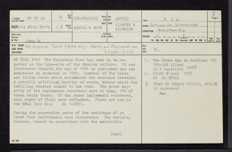 Oban, Macarthur Cave, NM83SE 9, Ordnance Survey index card, page number 1, Recto