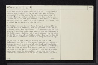 Lismore, Castle Coeffin, NM84SE 2, Ordnance Survey index card, page number 2, Verso