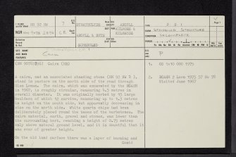 Strontoiller, NM92NW 7, Ordnance Survey index card, page number 1, Recto