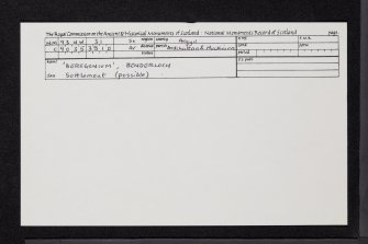 'Beregonium', Benderloch, NM93NW 31, Ordnance Survey index card, Recto