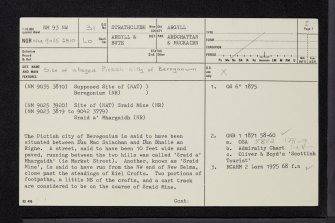 'Beregonium', Benderloch, NM93NW 31, Ordnance Survey index card, page number 1, Recto