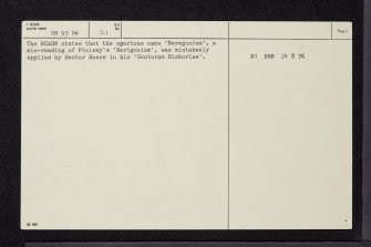 'Beregonium', Benderloch, NM93NW 31, Ordnance Survey index card, page number 2, Verso