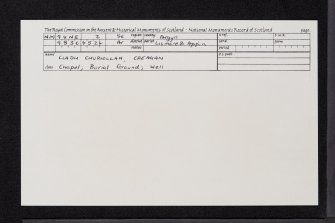 Cladh Churiollan, Creagan, NM94NE 2, Ordnance Survey index card, Recto