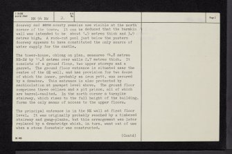 Castle Stalker, NM94NW 2, Ordnance Survey index card, page number 2, Verso