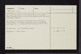 Castle Stalker, NM94NW 2, Ordnance Survey index card, page number 3, Recto