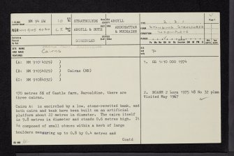 Castle Farm, Barcaldine, NM94SW 10, Ordnance Survey index card, page number 1, Recto