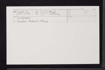 Inveraray, Old Village, NN00NE 13, Ordnance Survey index card, Recto