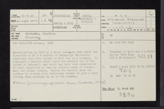 Inishail Church, NN02SE 20, Ordnance Survey index card, page number 1, Recto