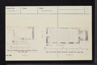 Taynuilt, Kilespikeral Old Parish Church, NN03SW 2, Ordnance Survey index card, page number 1, Recto