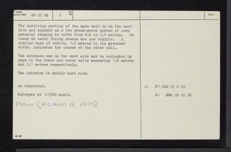 Cnocan Dubha, NN05NE 6, Ordnance Survey index card, page number 2, Verso