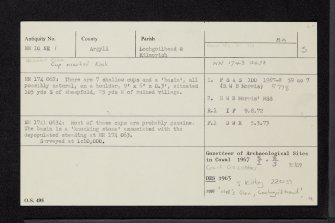 Gleann Beag, NN10NE 1, Ordnance Survey index card, Recto