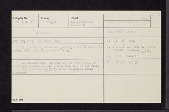Lochgoilhead, Sundial, NN10SE 5, Ordnance Survey index card, Recto