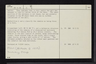 Barr A' Chaistealain, NN12NE 2, Ordnance Survey index card, page number 2, Verso