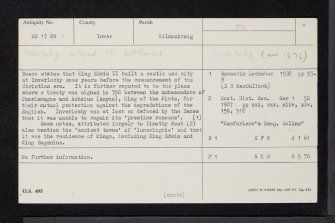 Inverlochy, NN17NW 4, Ordnance Survey index card, Recto