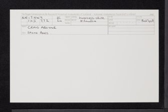 Craig Aboyne, NN17NW 9, Ordnance Survey index card, Recto