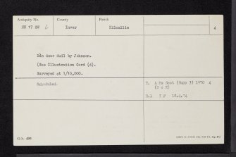 Dun Deardail, NN17SW 6, Ordnance Survey index card, page number 4, Verso