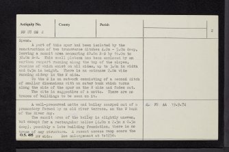 Old House Of Keppoch, NN28SE 2, Ordnance Survey index card, page number 2, Verso