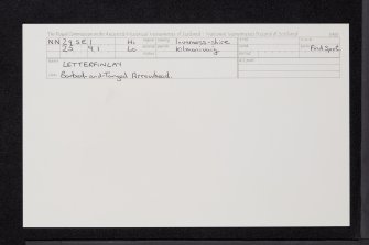 Letterfinlay, NN29SE 1, Ordnance Survey index card, Recto