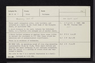 Glengyle Water, NN31SE 1, Ordnance Survey index card, Recto