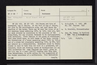 Lag A' Chuirn, NN31SE 3, Ordnance Survey index card, page number 1, Recto