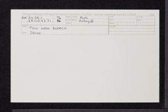 Tigh Nam Bodach, NN34SE 1, Ordnance Survey index card, Recto