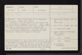 Tigh Nam Bodach, NN34SE 1, Ordnance Survey index card, page number 1, Recto