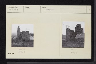 Achallader Castle, NN34SW 1, Ordnance Survey index card, page number 2, Verso