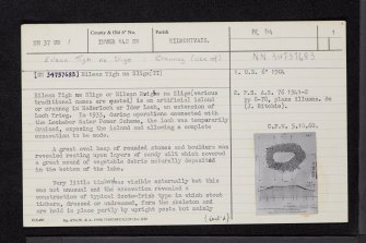 Eilean Tigh Na Slige, NN37NW 1, Ordnance Survey index card, page number 1, Recto