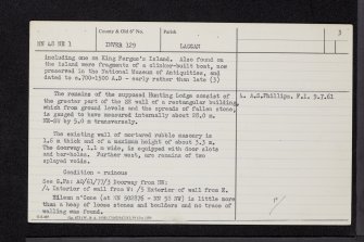 Eilean An Righ, Loch Laggan, NN48NE 1, Ordnance Survey index card, page number 3, Recto