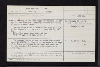 Loch Laggan, NN48NE 2, Ordnance Survey index card, page number 1, Recto